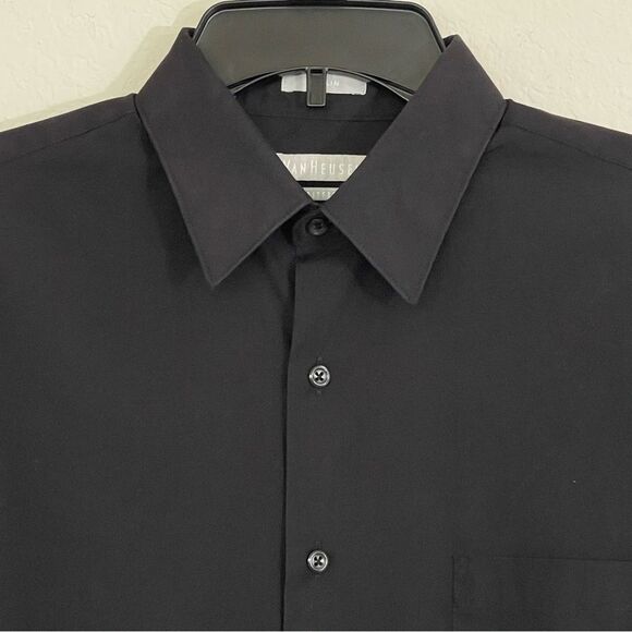 Van Heusen Men’s Winkle Free Poplin Fitted Long Sleeve Shirt 15 1/2 34/35 Button - Picture 1 of 10
